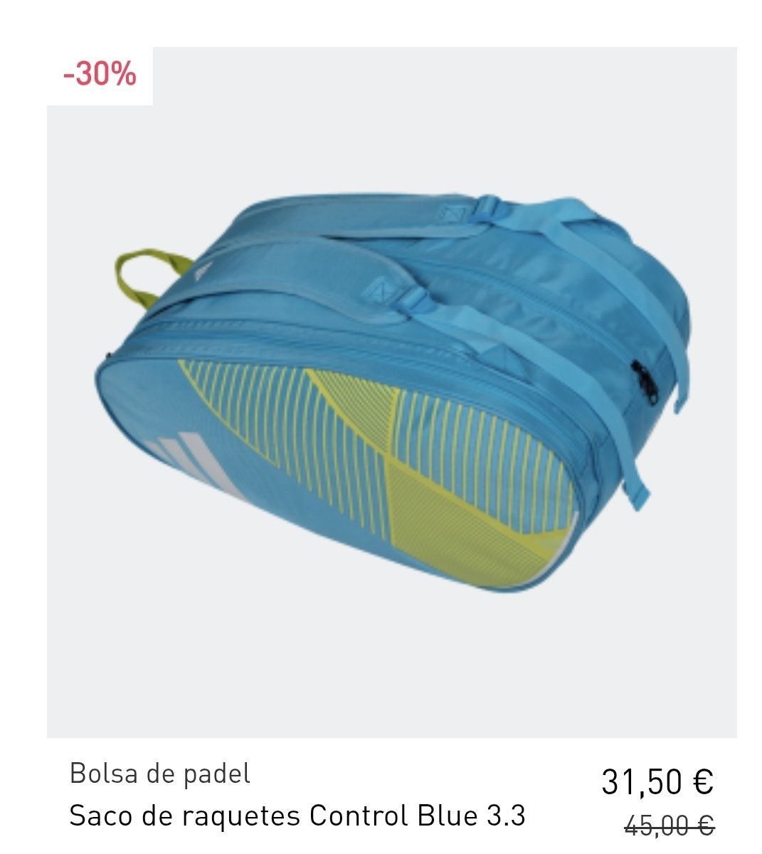 Saco Adidas Padel Azul Novo, Raquete Adidas Nova