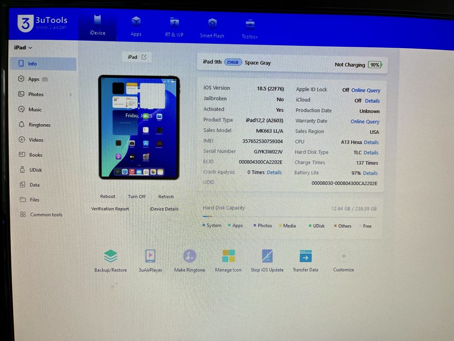 iPad 9 256 GB LTE 97% акб ІДЕАЛ айпад 9 256 гб з сім-картою планшет