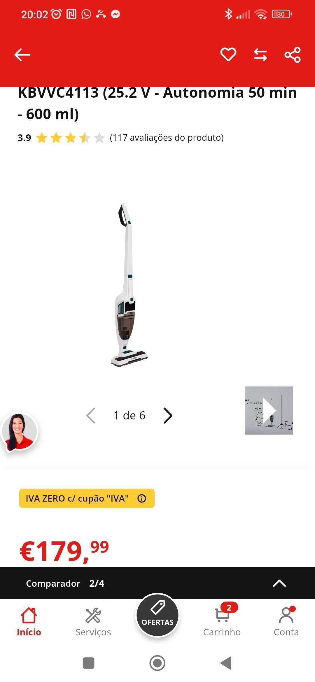 Aspirador vertical kubo