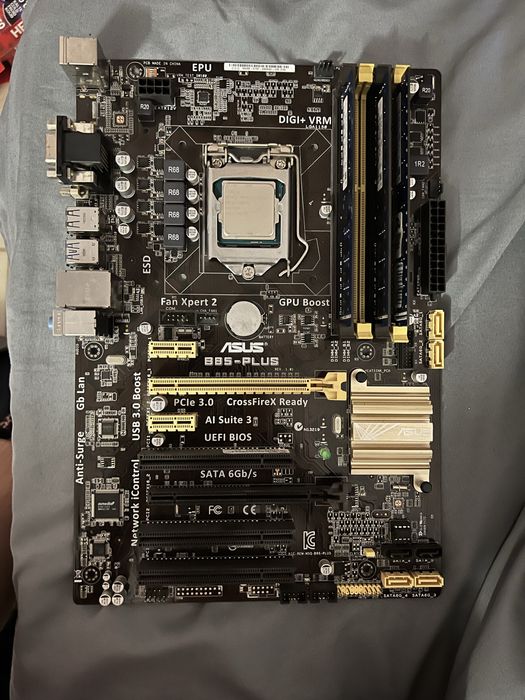 Комплект!!! Материнка+проц+озу+башня