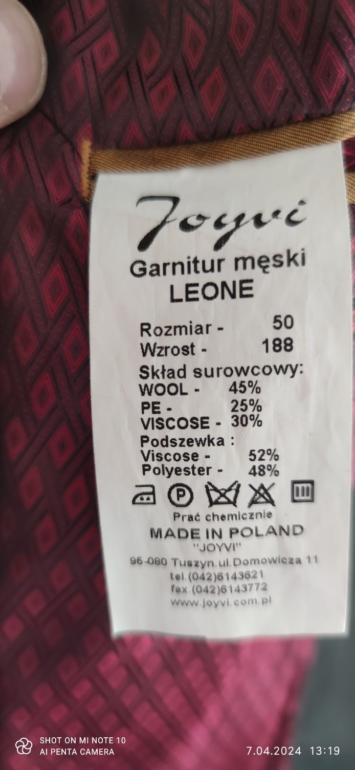 Garnitur meski JOIVI LEONE 188/50/88 + koszula gratis