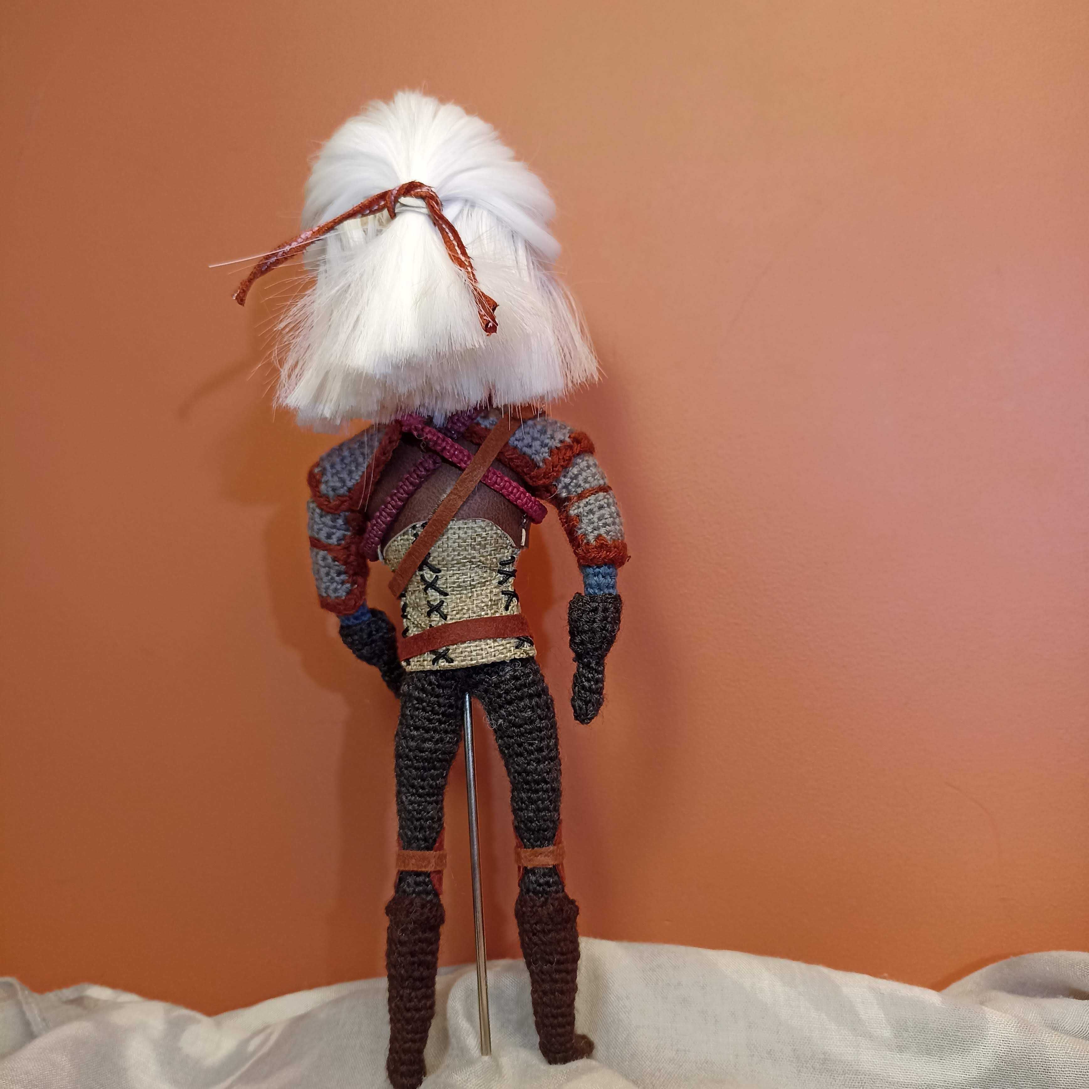 Przytulanka lalka, rękodzieło, handmade Wiedźmin Geralt