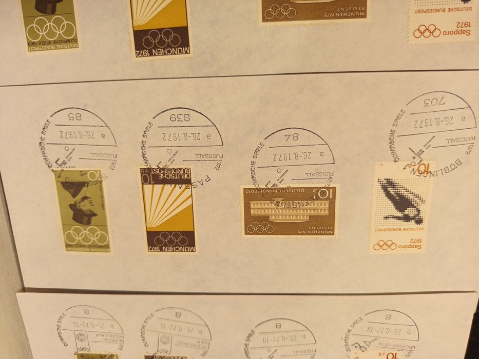 Zestaw kopert, znaczków Olimpiada 1972