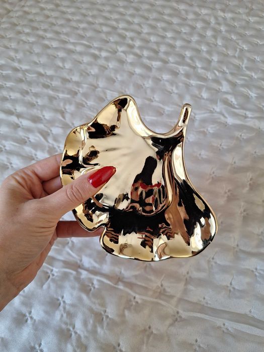 Nowa Taca Dekoracyjna Paterka Liść Złota Sinsay Jesień