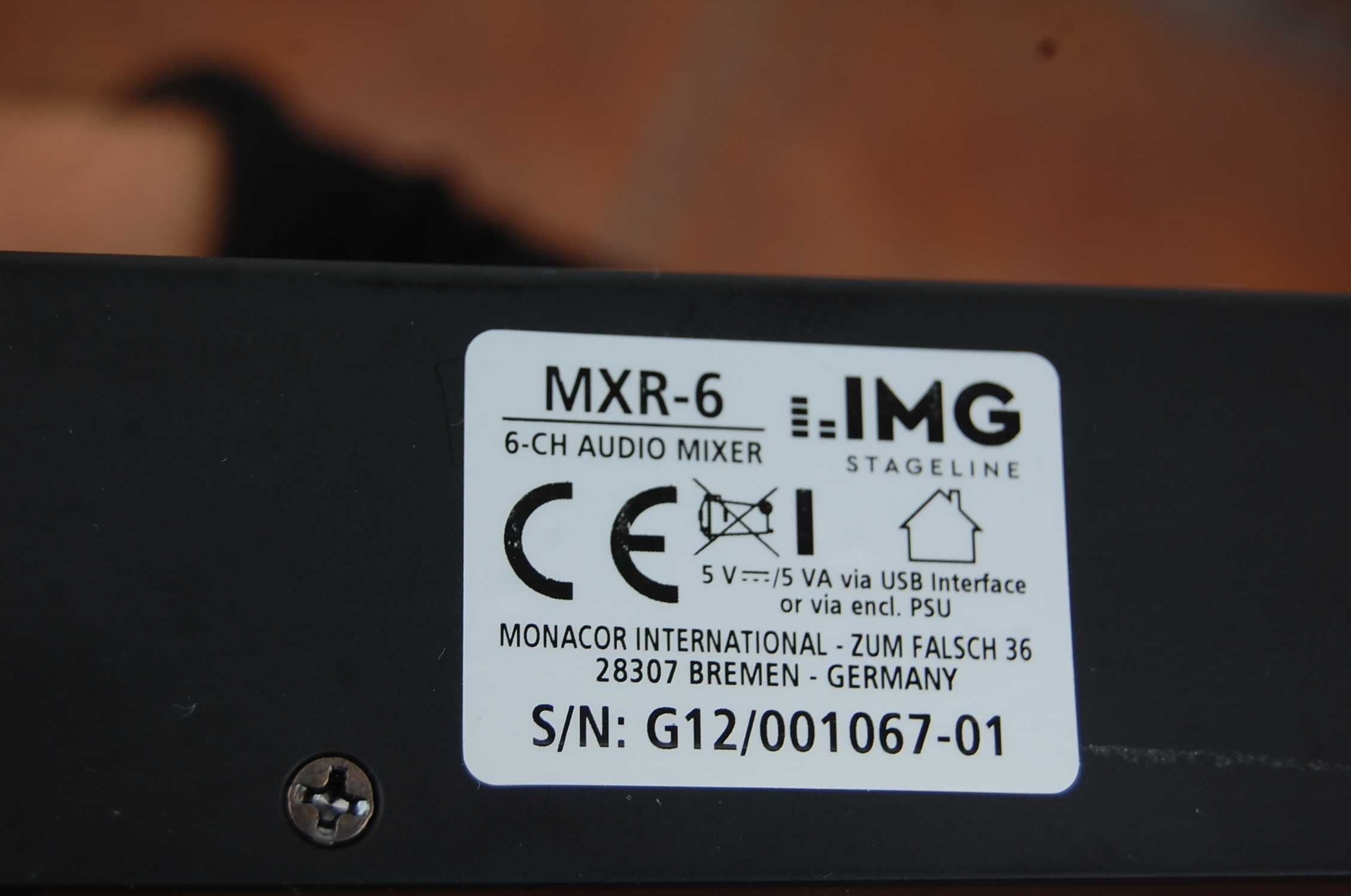 6-kanałowy mikser audio IMG STAGELINE MXR-6