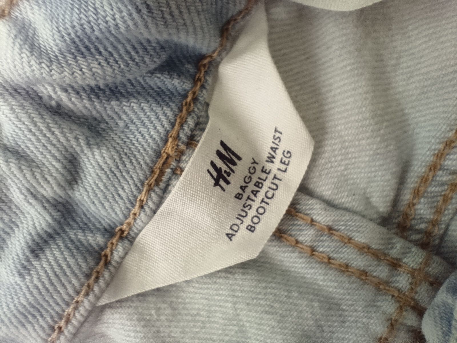 Jeansy H&M rozmiar 152 z szeroką nogawką przetarcia i  regulacja w pas