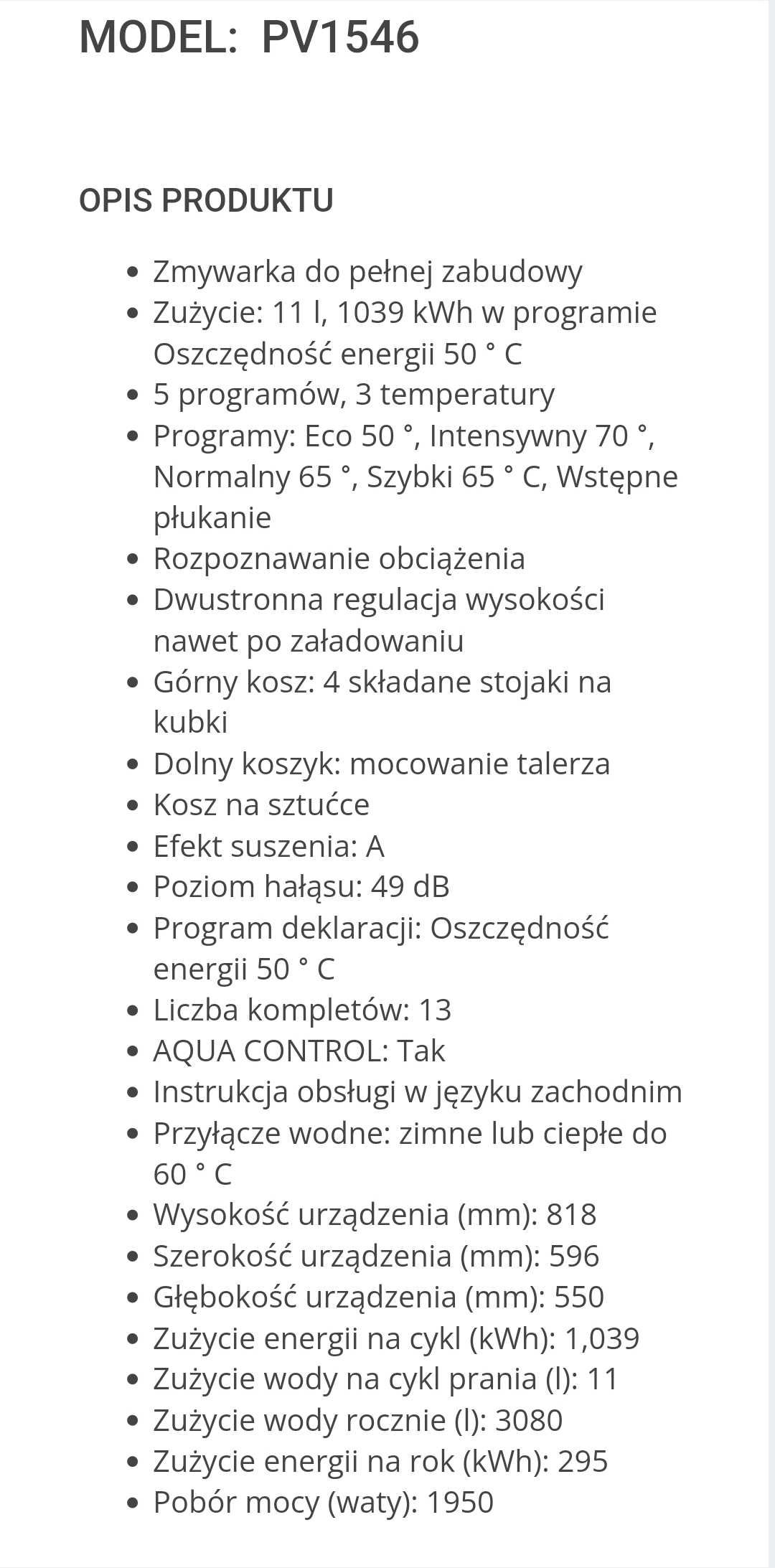 Zmywarka AEG Progress Do zabudowy. NOWA