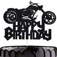 Topper piker na tort urodzinowy Motocykl
