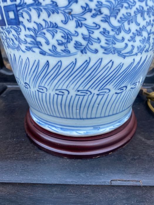 Candeeiro Porcelana Chinesa Séc XVIII 53 cm