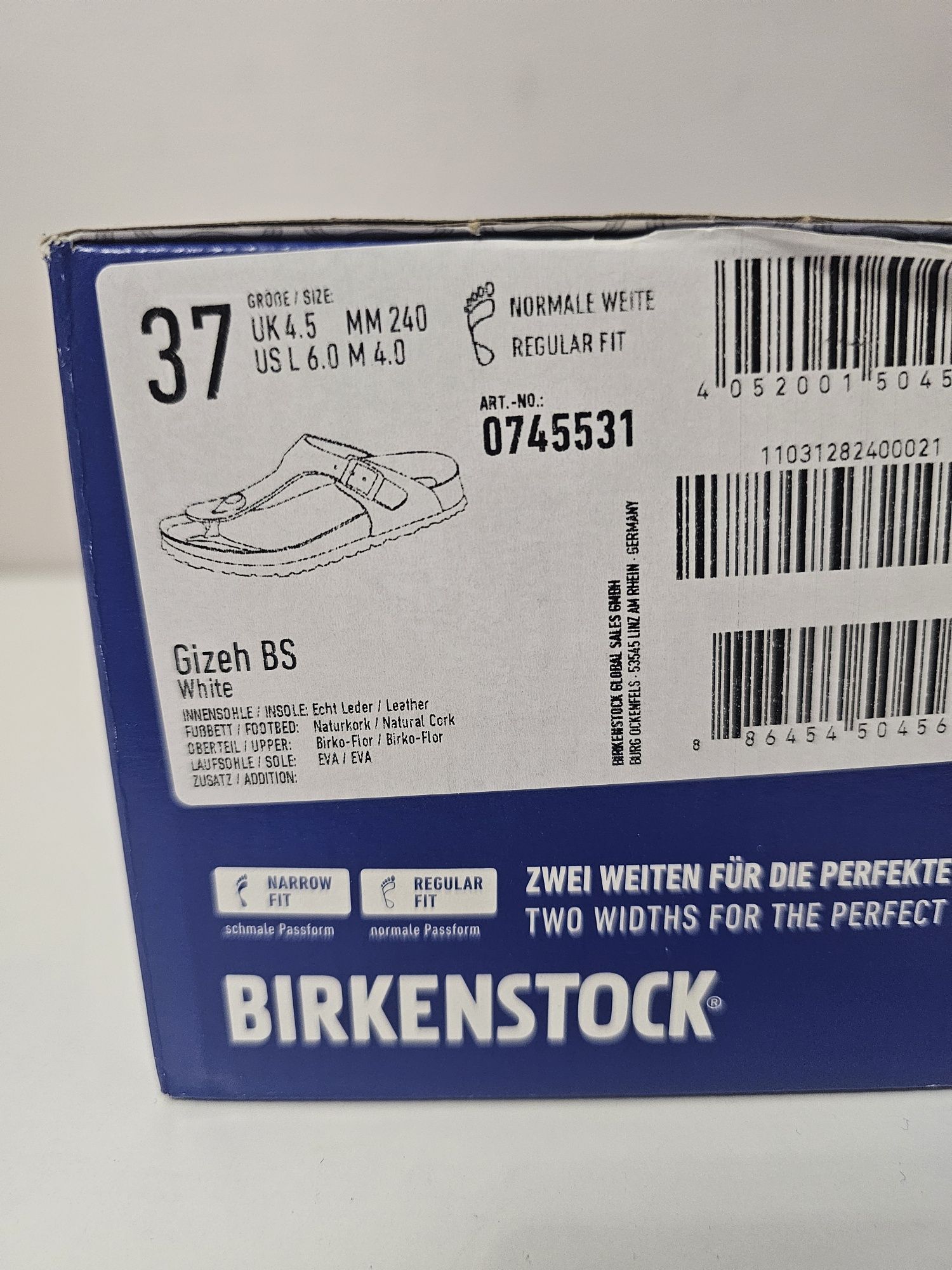 Birkenstock Gizeh japonki białe 37 regular fit