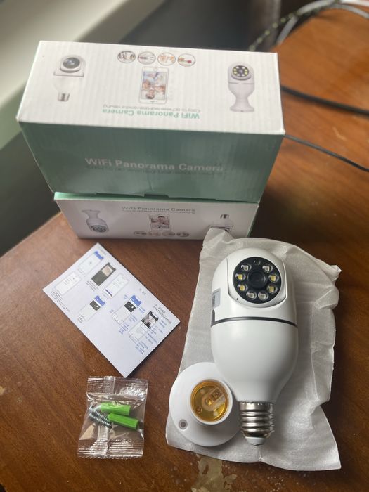 WiFi Панорамна камера-лампа (E27) з нічним баченням і поворотом