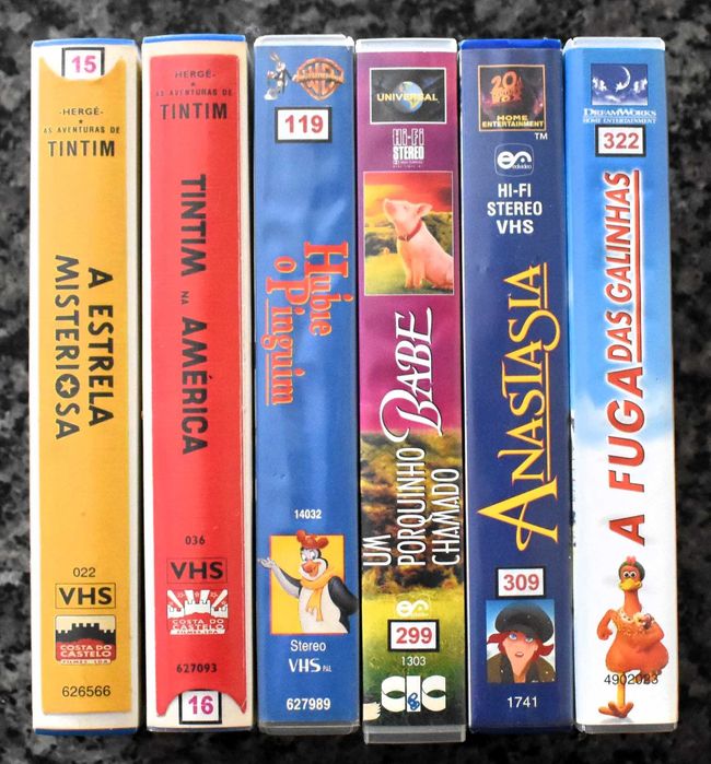 Lote 6 filmes de animação em VHS (Lote 2)
