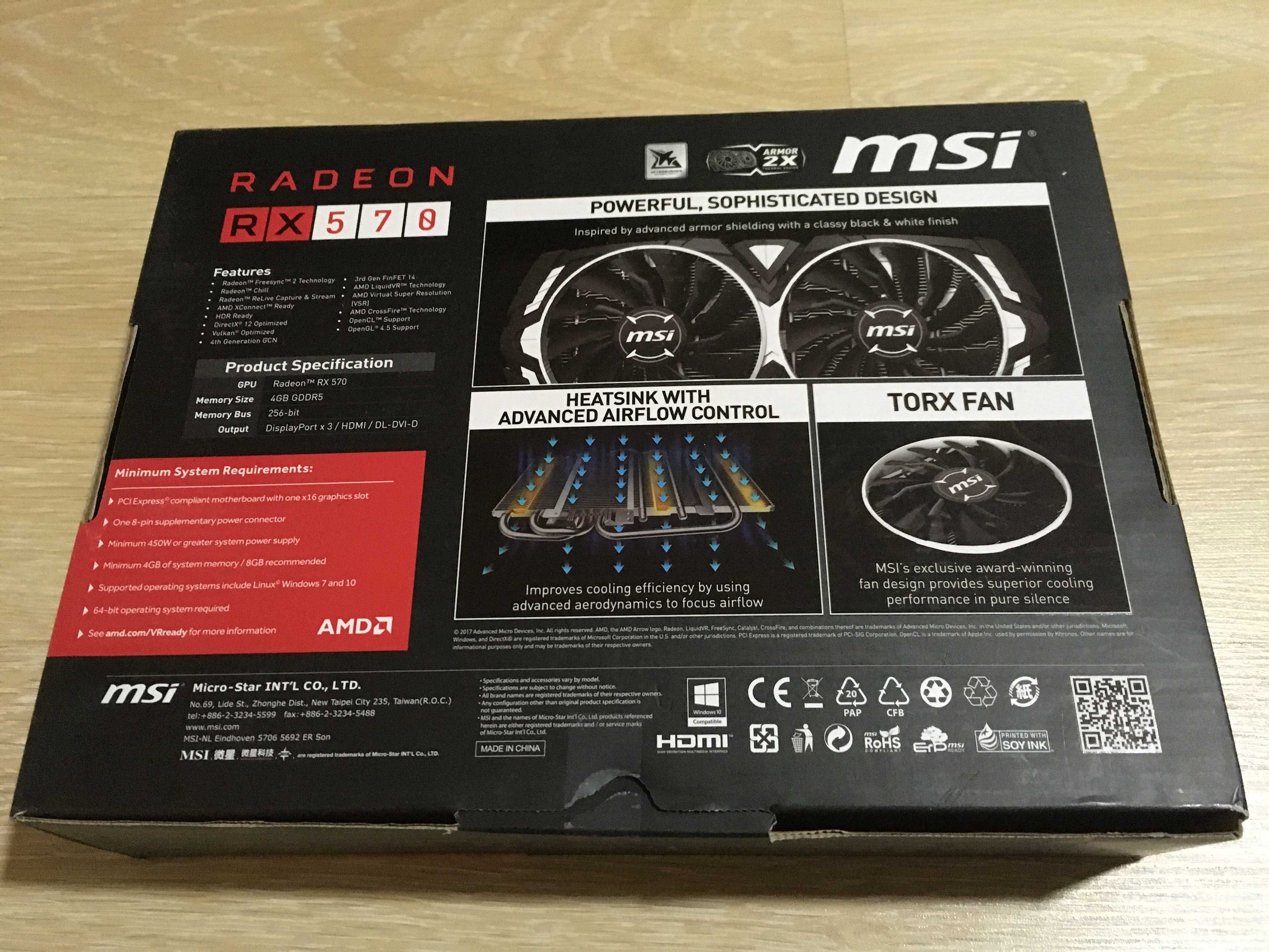 Відеокарта MSI Radeon RX 570 ARMOR 4G OC