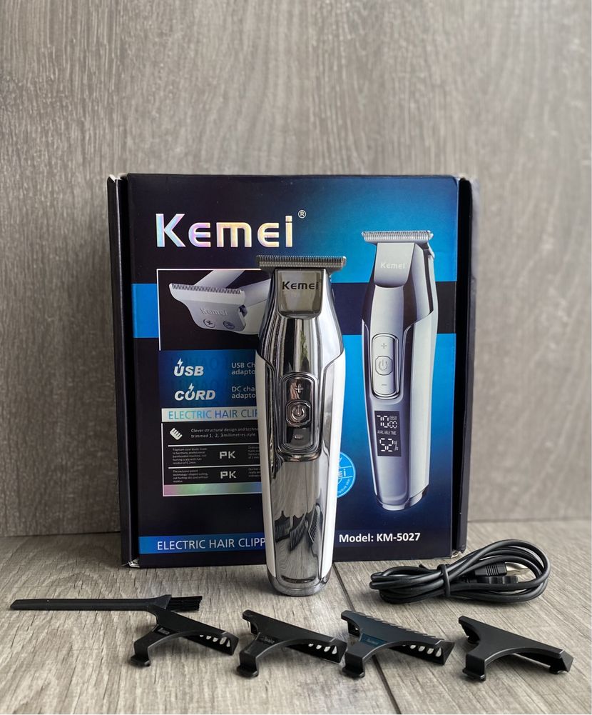Тример машинка для стрижки бороди Kemei KM-5027 триммер професійний