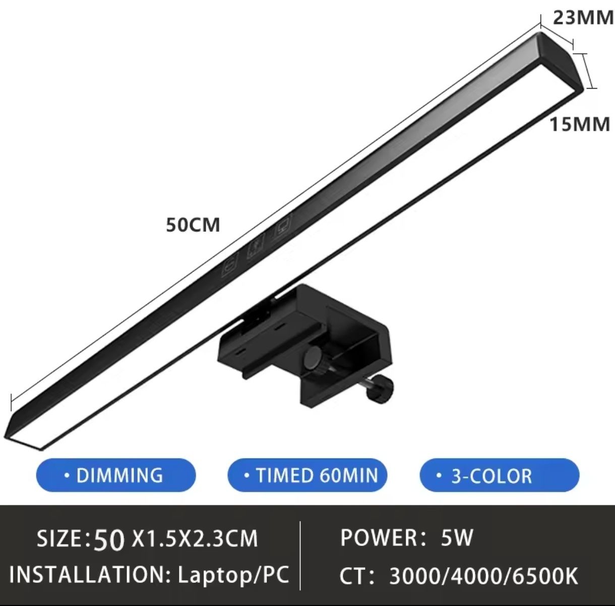 Lampa biurkowa z montażem na monitor