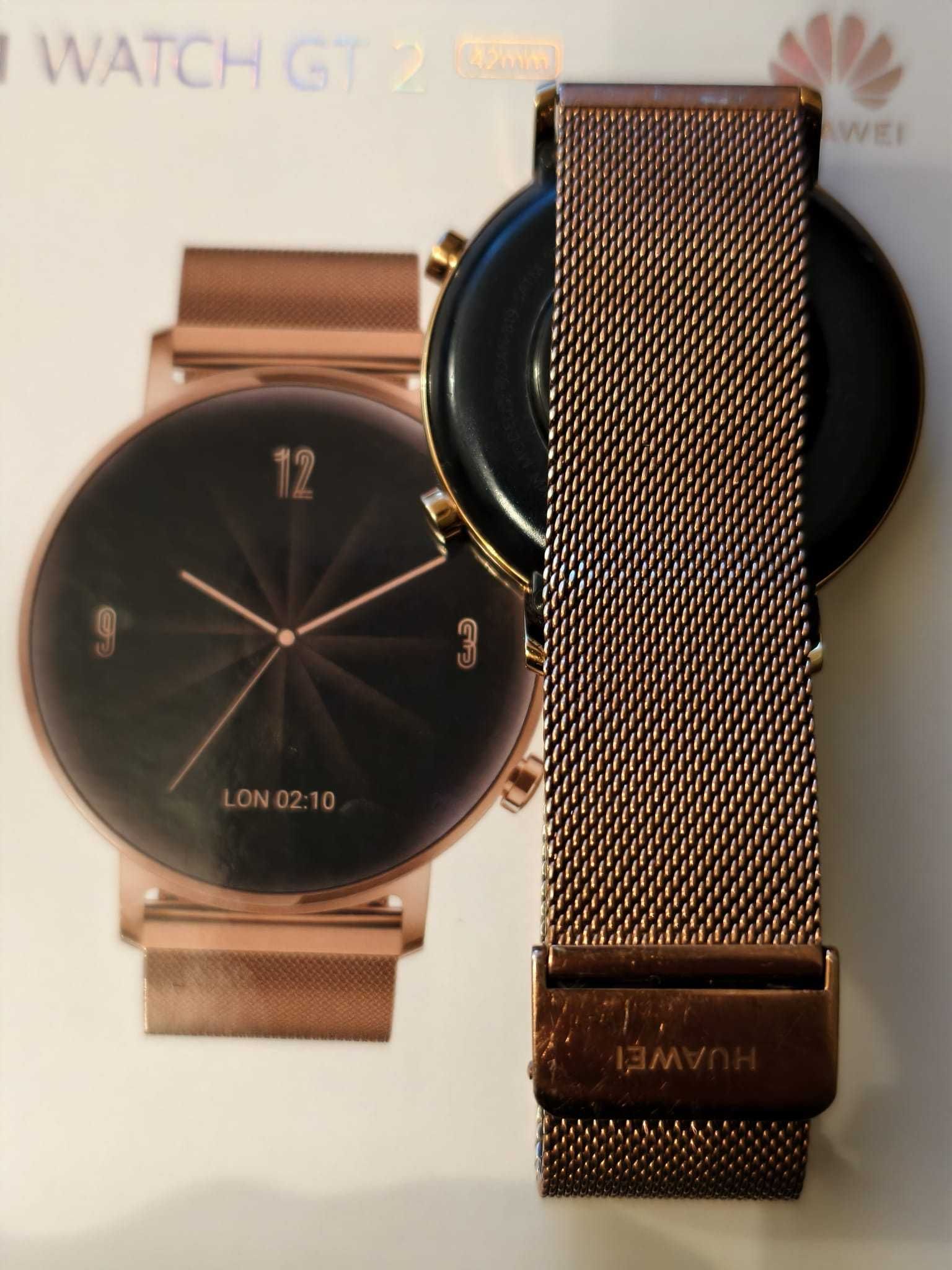 Huawei Watch GT 2 Elegant 42mm, w złotym kolorze