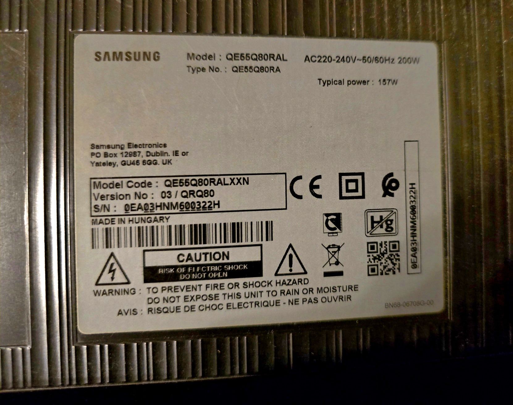 Telewizor Samsung QE55Q80RA 55" - USZKODZONY!