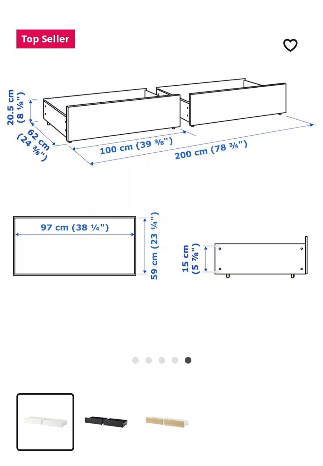 Szuflady / pojemniki na pościel Malm IKEA