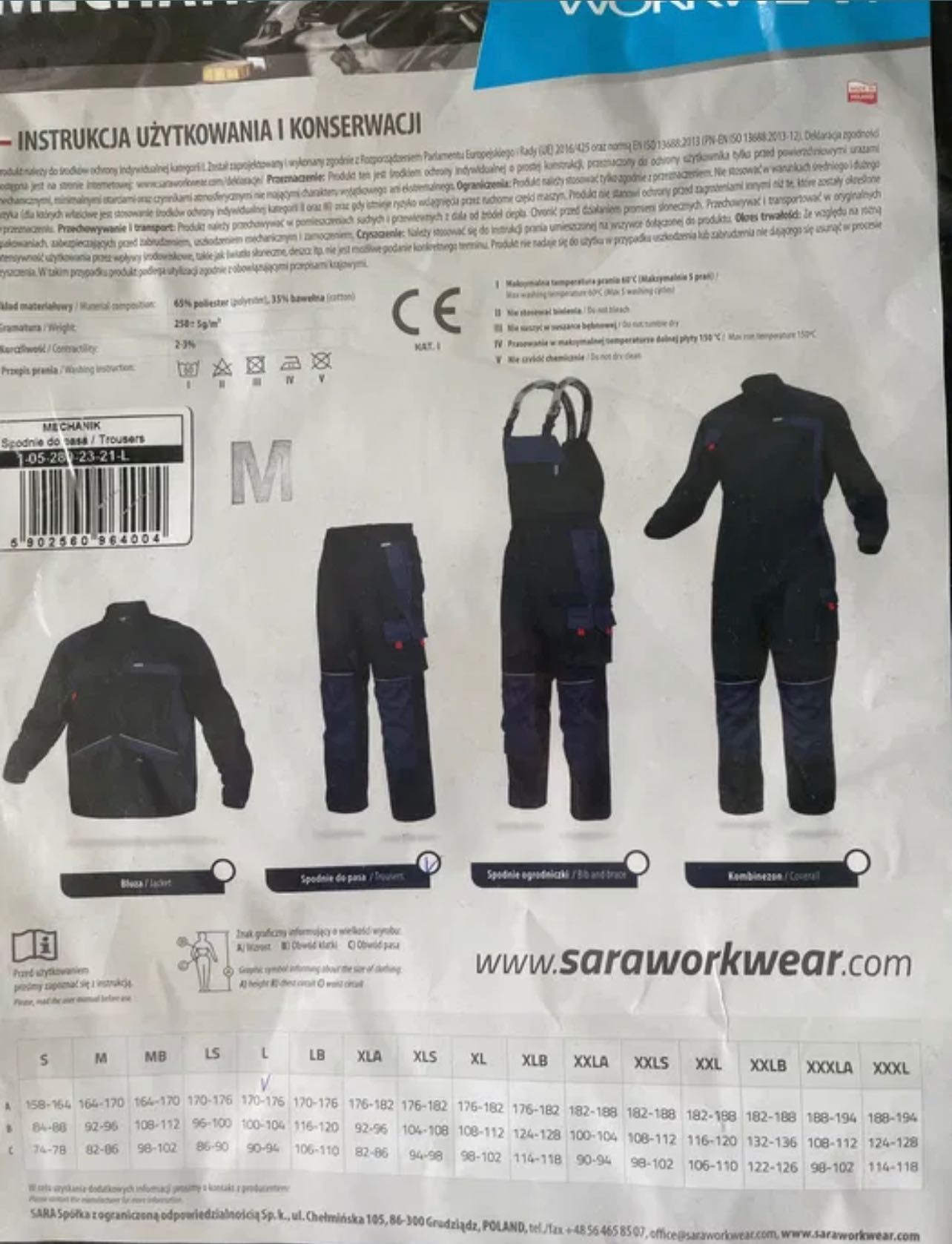 Workwear mechanik spodnie robocze L nowe