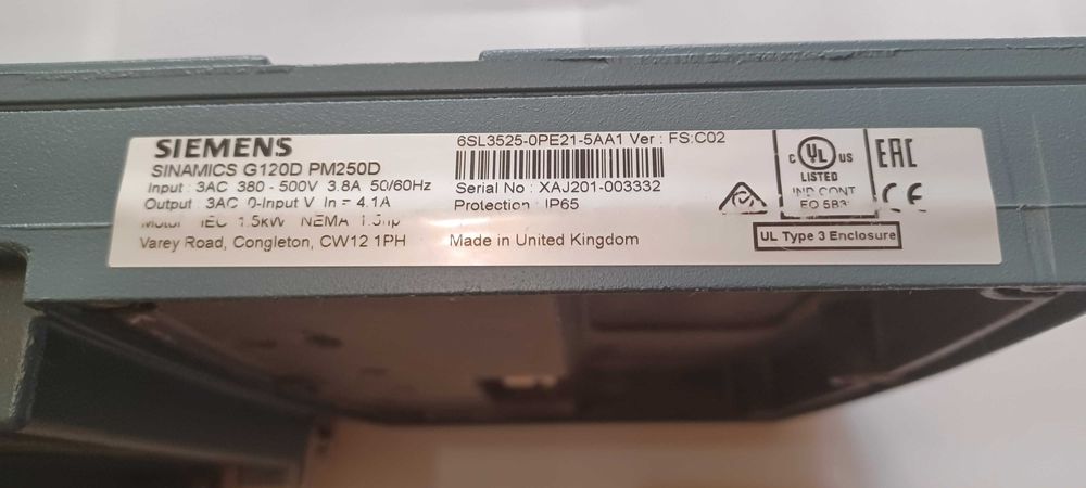 Siemens SINAMICS G120D CU240D-2PN-F1P 6SL3544-OFB21-1FAO ew. z falown.