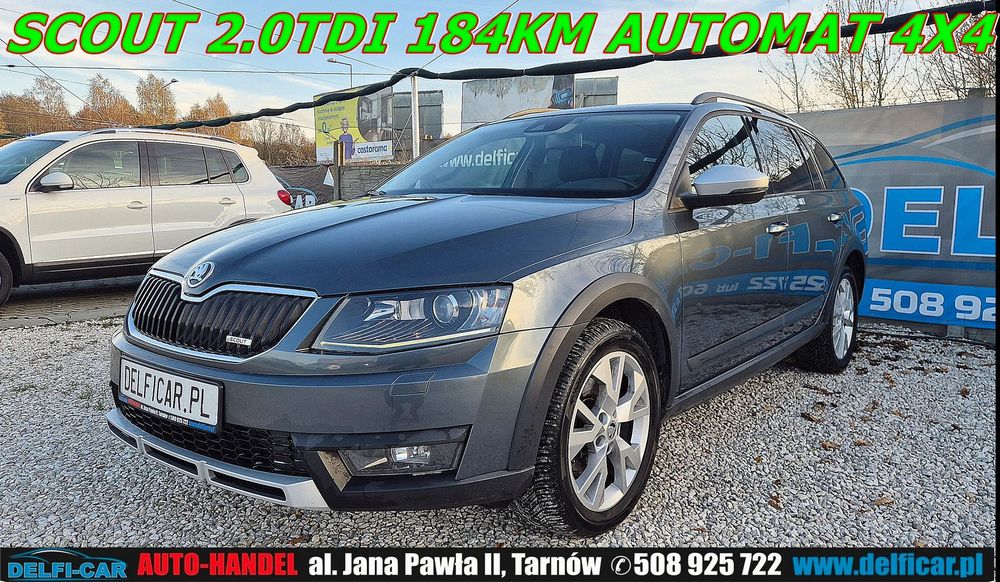 Skoda Octavia 2.0TDI 184 KM-Kamera Cofania-Dopinany Hak-Automat-4x4 Scout