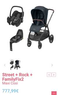 Kit bebeconfort base isofix cadeira Rock Nomadgrey e carro Adorra