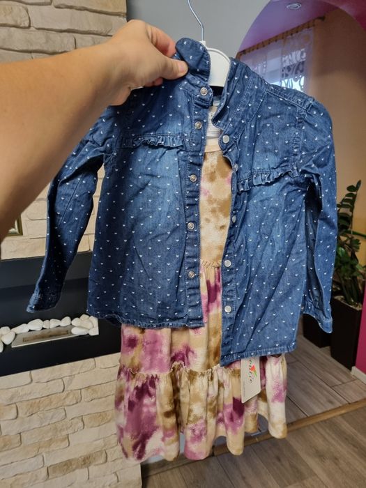 Zestaw stylówka 92, sukienka dla dziewczynki katana katanka kurtka