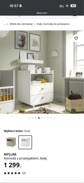 MYLLRA Komoda z przewijakiem, biały