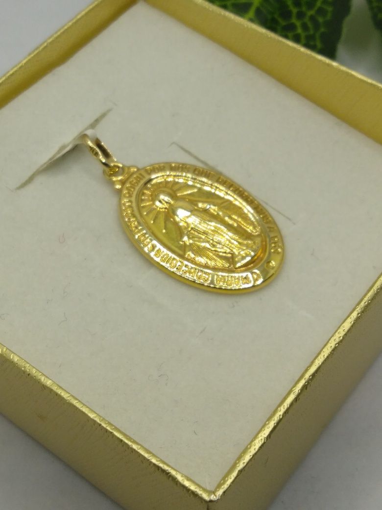 Zloty wisiorek cudowny medalik, złoto 585
