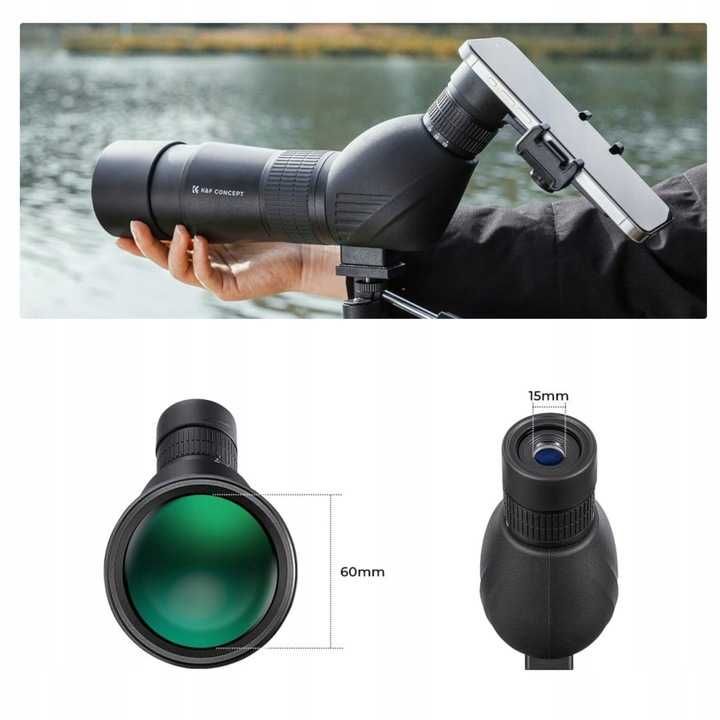 Monokular LUNETA + lornetka UCHWYT 60mm concept ZOOM 20-60x