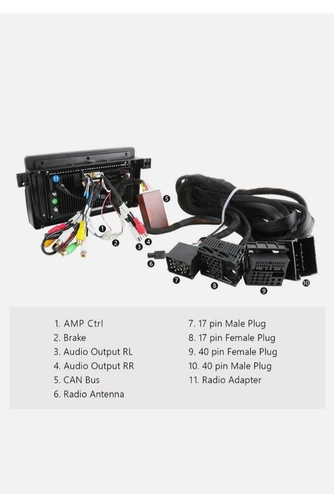 Cabo extensão Eonon A0590 40 pinos  para rádio automóvel BMW E46