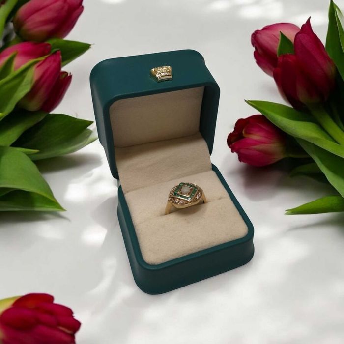 Wyjątkowy Złoty pierścionek -opal i diamenty, P.375/3,04(G)/R.13