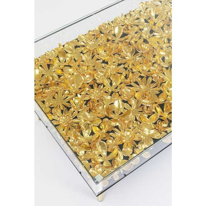 Stolik kawowy Golden flowers Kare Design