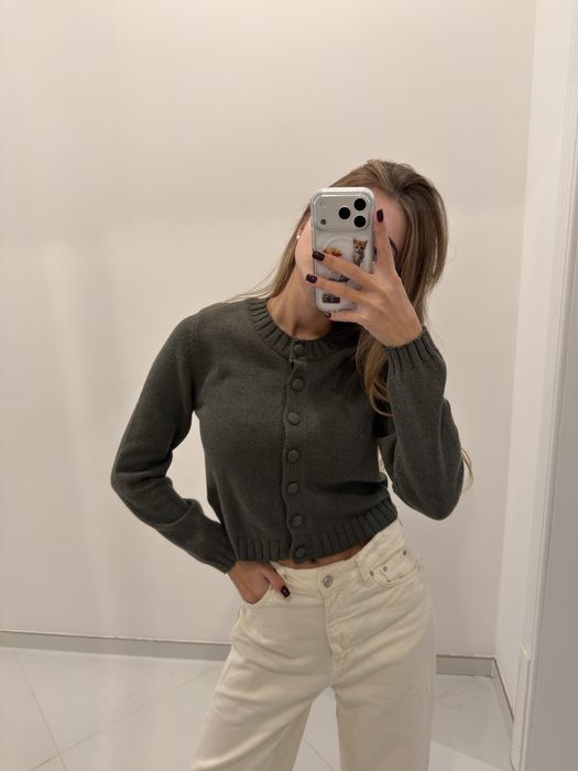 Светр Zara s. Темно-зелений