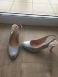 Buty srebrne WOJAS skórzane 39 obcas 8 cm