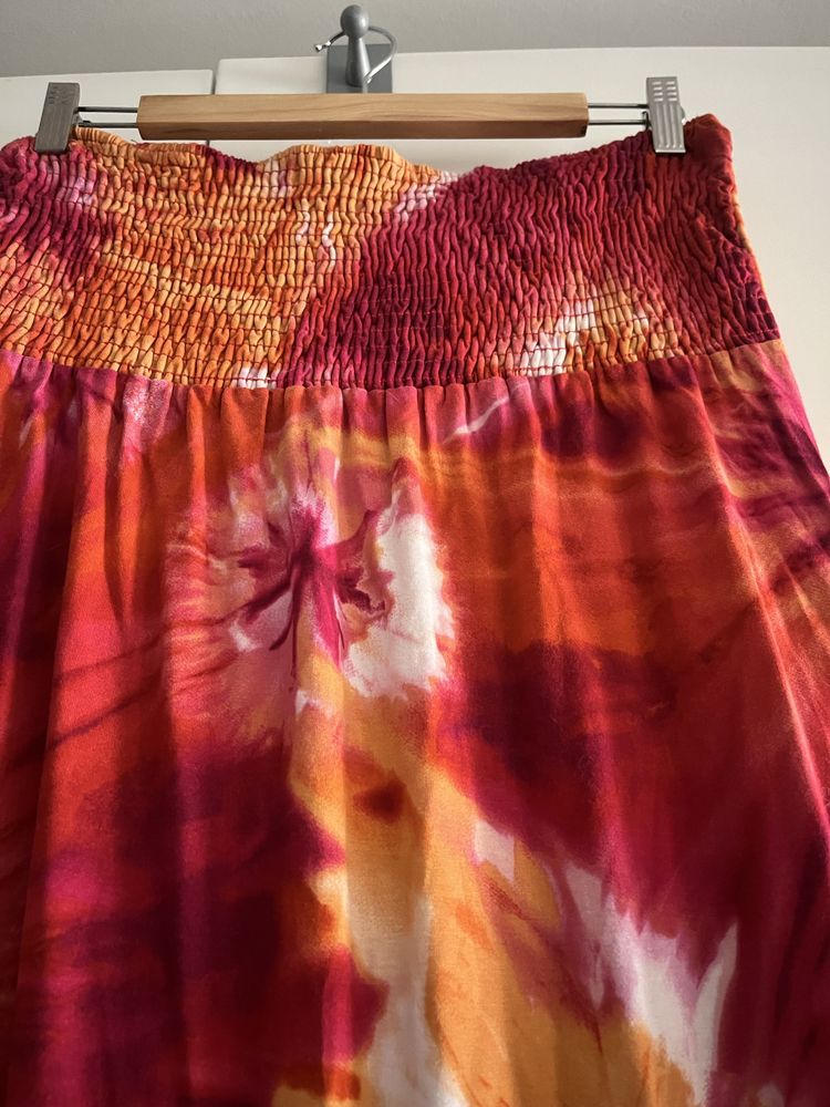 Długa letnia sukienka z dekoltem bandeau, rozm. 40