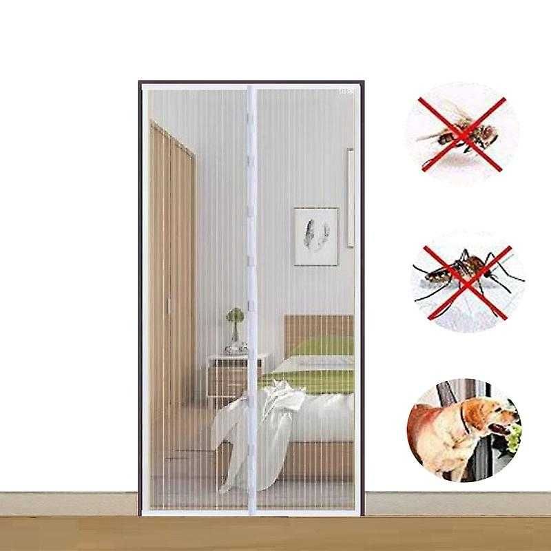 Moskitiera magnetyczna na drzwi biała 100 x 210 siatka na owady komary