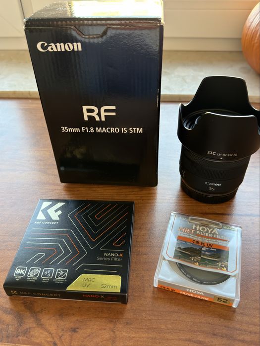 Obiektyw Canon RF 35mm F1.8 Macro IS STM + 2x filtry + oslona