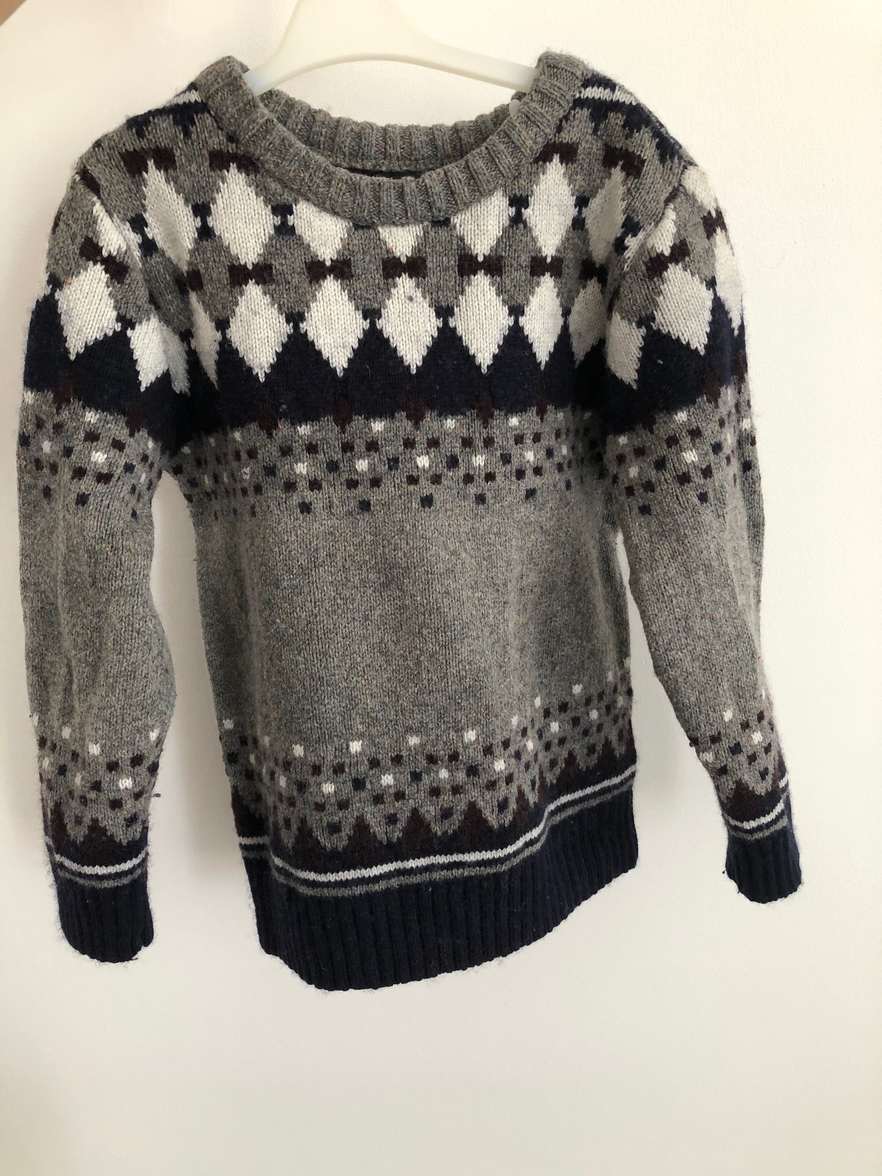 Wełniany sweter dziecięcy 5-6 lat 116 cm wełna