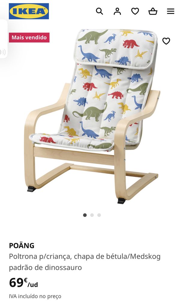 Cadeira baloiço para criança (IKEA POÄNG)