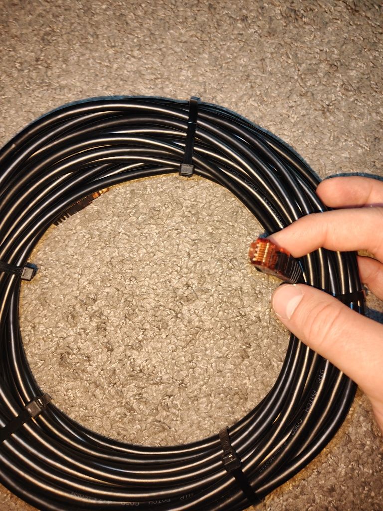 Kabel do routera LAN RJ45 cat 6 czarny, długość 20 metrów