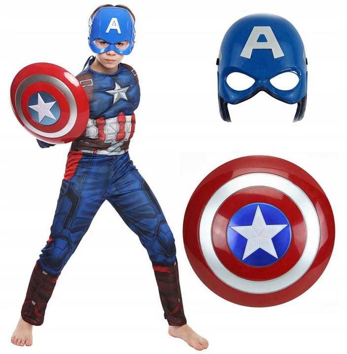 KAPITAN AMERYKA Avengers strój kostium maska tarcza rozmiar M/L