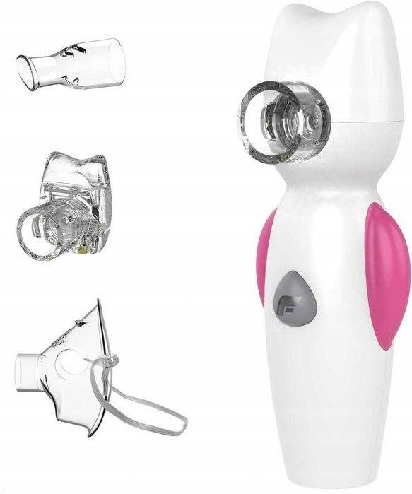 FEELLIFE Inhalator siateczkowy dla dzieci i dorosłych, cich, różowy A-