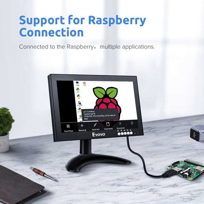 Monitor 8" HDMI IPS przenośny ekran obsługujący HDMI/VGA/AV/BNC/SPEAK