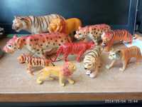zwierzęta leśne, tygrysy, lwy , figurki - 10 szt