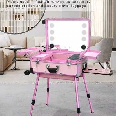 Mala Trolley Camarim Profissional com Luzes LED Bluetooth