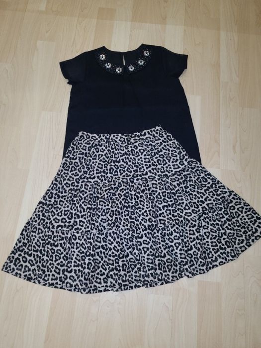 Юбка принт леопард пышная  7-9лет