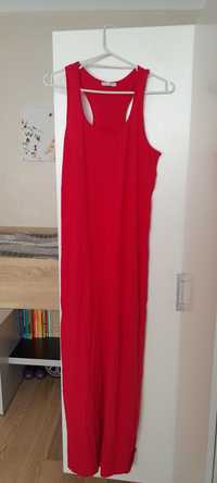 Сукня літня трикотаж червона, довга, розмір М