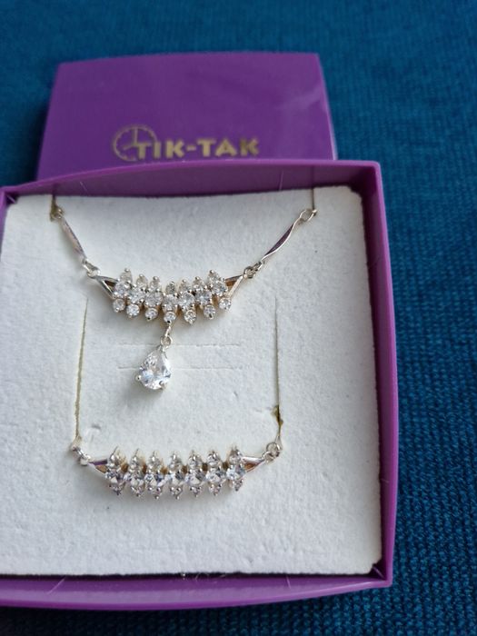 Zestaw srebrny naszyjnik + bransoletka