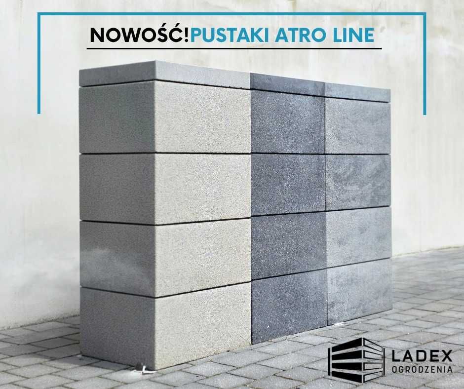 Pustak ogrodzeniowy Konekt ATRO LINE 40x20x20 MONO GREY GRAFIT
